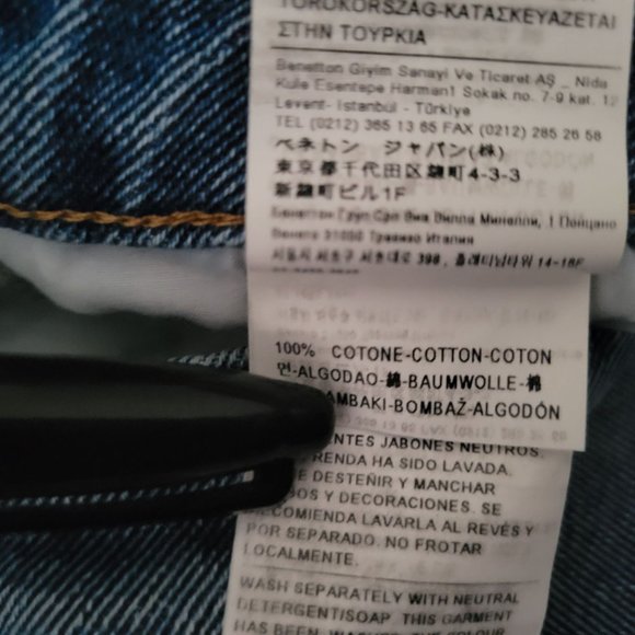 Blue Flare Jeans with Distressed Details and Rhinestone Embellishments - Picture 8 of 8